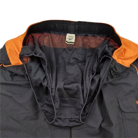 Speedo Trunks Elastic Waist Drawstring Pockets Mesh Navy Mens XL Summer Pool - Picture 5 of 9